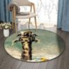Giraffe And Duck Round Carpet Floor Rug Living Room Bedroom Decor Round Area Rug Carpet