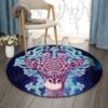 Giraffe Flower Round Carpet Floor Rug Living Room Bedroom Decor Round Area Rug Carpet