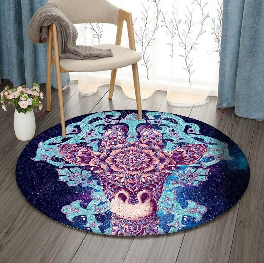 Giraffe Flower Round Carpet Floor Rug Living Room Bedroom Decor Round Area Rug Carpet Giraffe Flower Round Carpet Floor Rug Living Room Bedroom Decor Round Area Rug Carpet