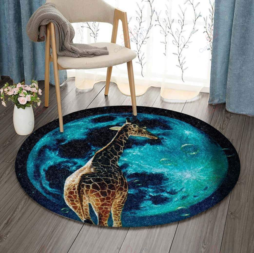 Giraffe Galaxy Round Carpet Floor Rug Living Room Bedroom Decor Round Area Rug Carpet Giraffe Galaxy Round Carpet Floor Rug Living Room Bedroom Decor Round Area Rug Carpet