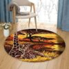 Giraffe Round Carpet Floor Rug Living Room Bedroom Decor Round Area Rug Carpet