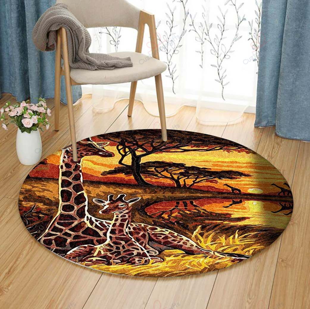 Giraffe Round Carpet Floor Rug Living Room Bedroom Decor Round Area Rug Carpet Giraffe Round Carpet Floor Rug Living Room Bedroom Decor Round Area Rug Carpet