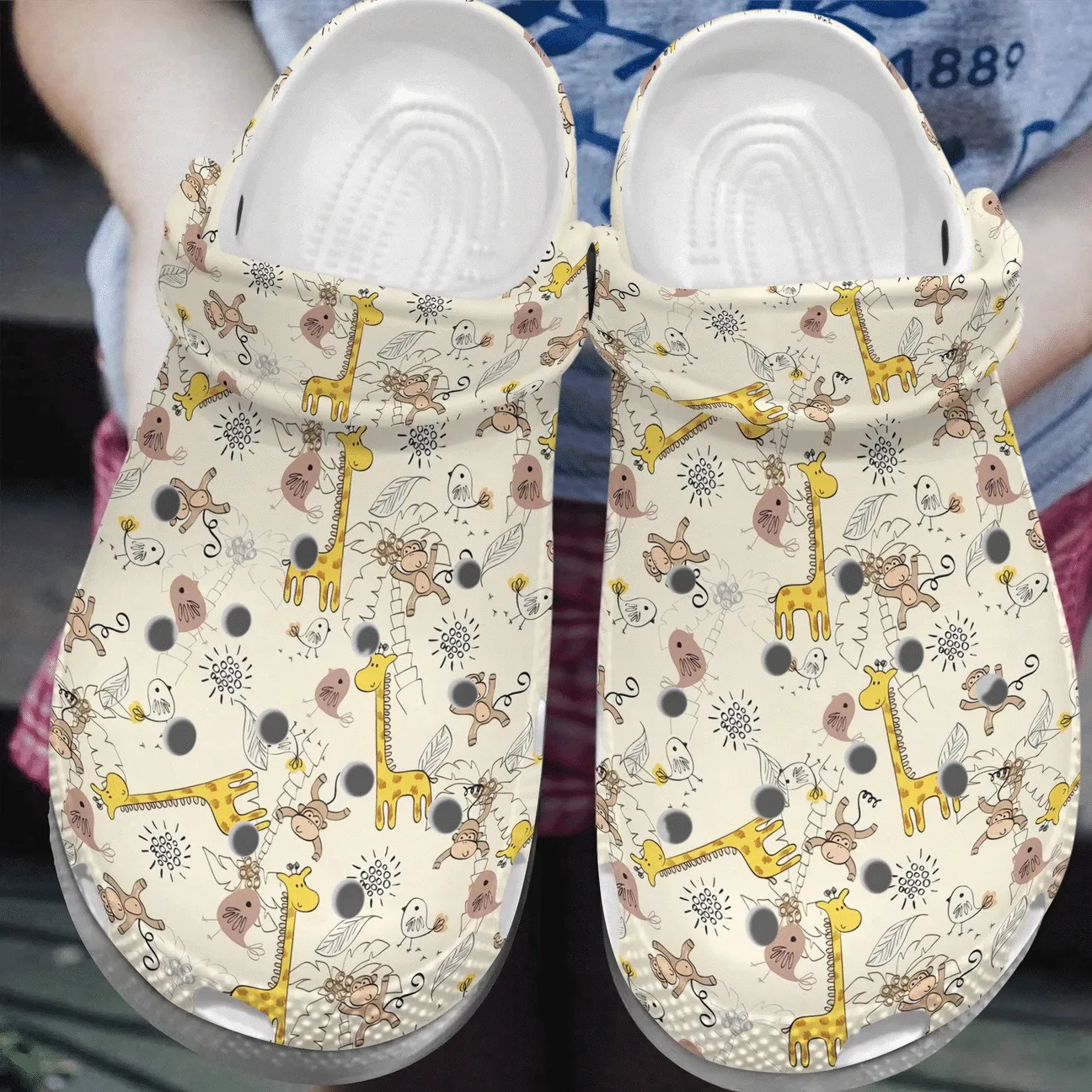 Giraffe Personalize Clog Custom Crocs Fashionstyle Comfortable For Women Men Kid Print 3D Whitesole Joy Giraffe Personalize Clog Custom Crocs Fashionstyle Comfortable For Women Men Kid Print 3D Whitesole Joy