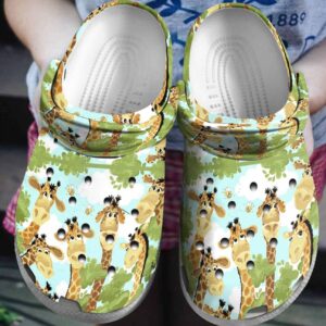Giraffe Personalized Clog Custom Crocs Comfortablefashion Style Comfortable For Women Men Kid Print 3D Happy Giraffe Family