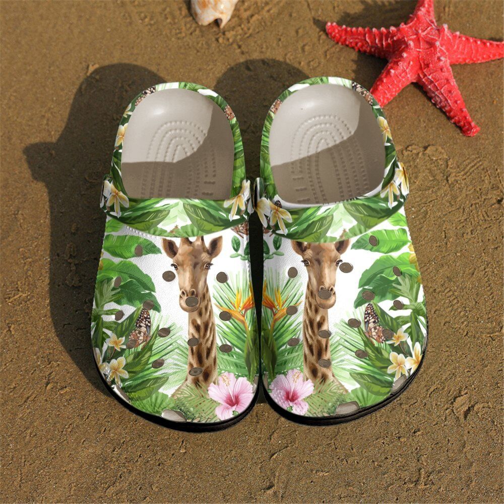Giraffe Personalized Clog Custom Crocs Comfortablefashion Style Comfortable For Women Men Kid Print 3D Tropical Leaves Giraffe Personalized Clog Custom Crocs Comfortablefashion Style Comfortable For Women Men Kid Print 3D Tropical Leaves