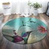 Girl And Bird 1 Round Carpet Floor Rug Living Room Bedroom Decor Round Area Rug Carpet