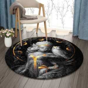 Girl And Owl Round Carpet Floor Rug Living Room Bedroom Decor Round Area Rug Carpet