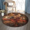 Girl Dancing Round Carpet Floor Rug Living Room Bedroom Decor Round Area Rug Carpet
