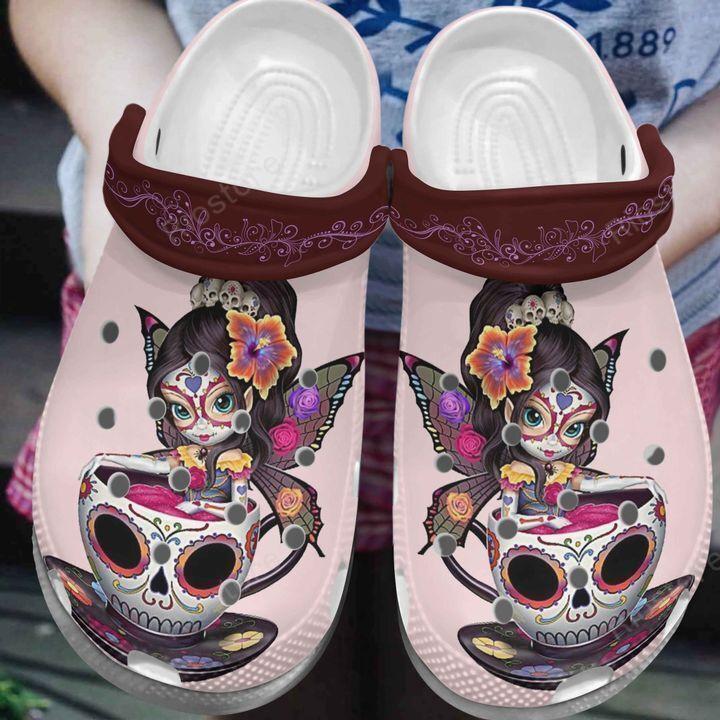 Girl In Skull Cup Crocs Clog Shoes – Butterfly Girl Shoes Crocbland Clog Gifts For Girl Daughter Sister Girl In Skull Cup Crocs Clog Shoes – Butterfly Girl Shoes Crocbland Clog Gifts For Girl Daughter Sister
