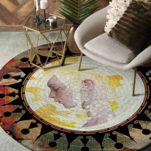 Girl In Sun Round Carpet Floor Rug Living Room Bedroom Decor Round Area Rug Carpet