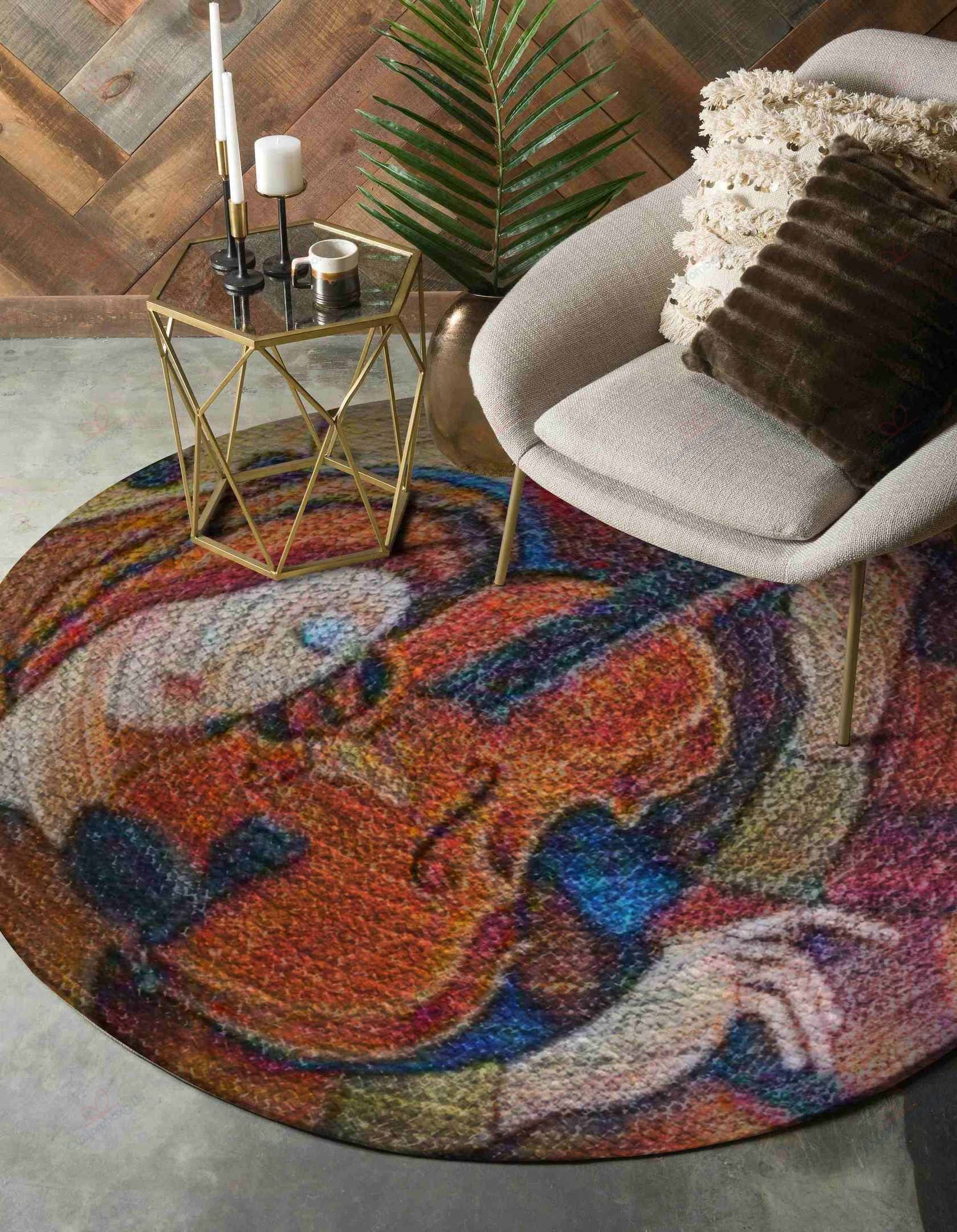 Girl Playing Violin Round Carpet Floor Rug Living Room Bedroom Decor Round Area Rug Carpet Girl Playing Violin Round Carpet Floor Rug Living Room Bedroom Decor Round Area Rug Carpet