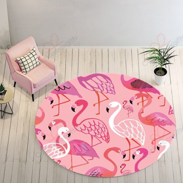 Girls Holiday Round Flamingo Round Carpet Floor Rug Living Room Bedroom Decor Round Area Rug Carpet Girls Holiday Round Flamingo Round Carpet Floor Rug Living Room Bedroom Decor Round Area Rug Carpet
