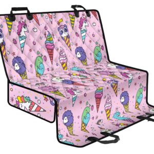 Girly Unicorn Ice Cream Pattern Print Pet Car Back Seat Cover - 1fd804e2e801