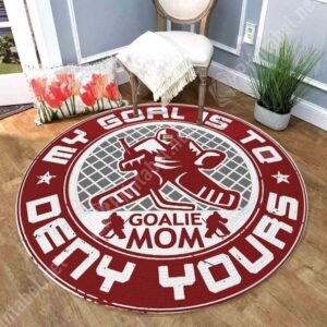 Goalie Mom Round Carpet Floor Rug Living Room Bedroom Decor Round Area Rug Carpet