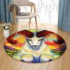 Goat Round Carpet Floor Rug Living Room Bedroom Decor Round Area Rug Carpet