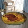 Goat In Forest Round Carpet Floor Rug Living Room Bedroom Decor Round Area Rug Carpet