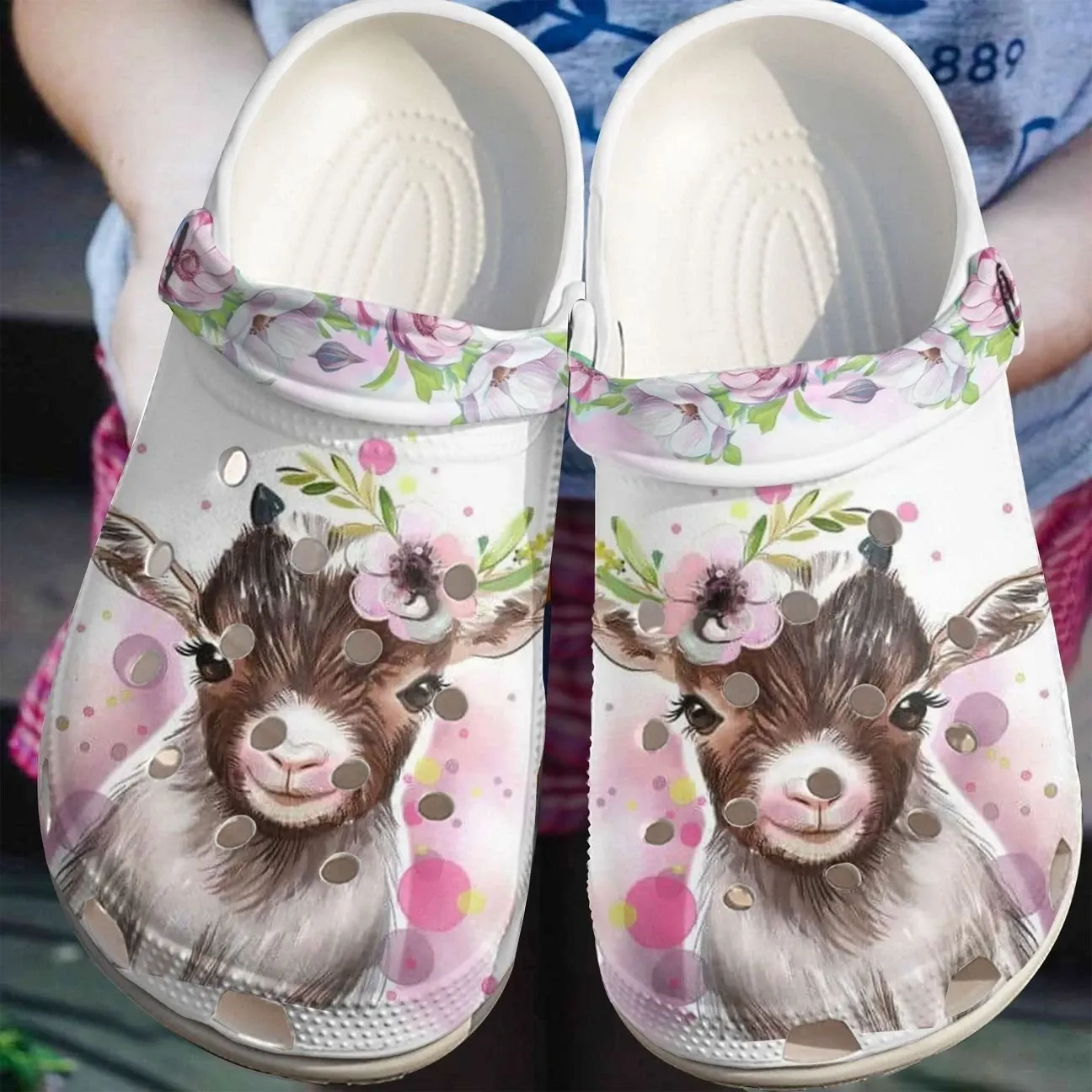 Goat Personalize Clog Custom Crocs Fashionstyle Comfortable For Women Men Kid Print 3D Whitesole Be Happy Goat Personalize Clog Custom Crocs Fashionstyle Comfortable For Women Men Kid Print 3D Whitesole Be Happy