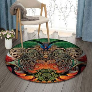 God Of Fire Round Carpet Floor Rug Living Room Bedroom Decor Round Area Rug Carpet