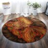 Gold Fish Round Carpet Floor Rug Living Room Bedroom Decor Round Area Rug Carpet