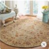 Gold Floral Tufted Round Carpet Floor Rug Living Room Bedroom Decor Round Area Rug Carpet