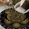 Gold Turtle Round Carpet Floor Rug Living Room Bedroom Decor Round Area Rug Carpet