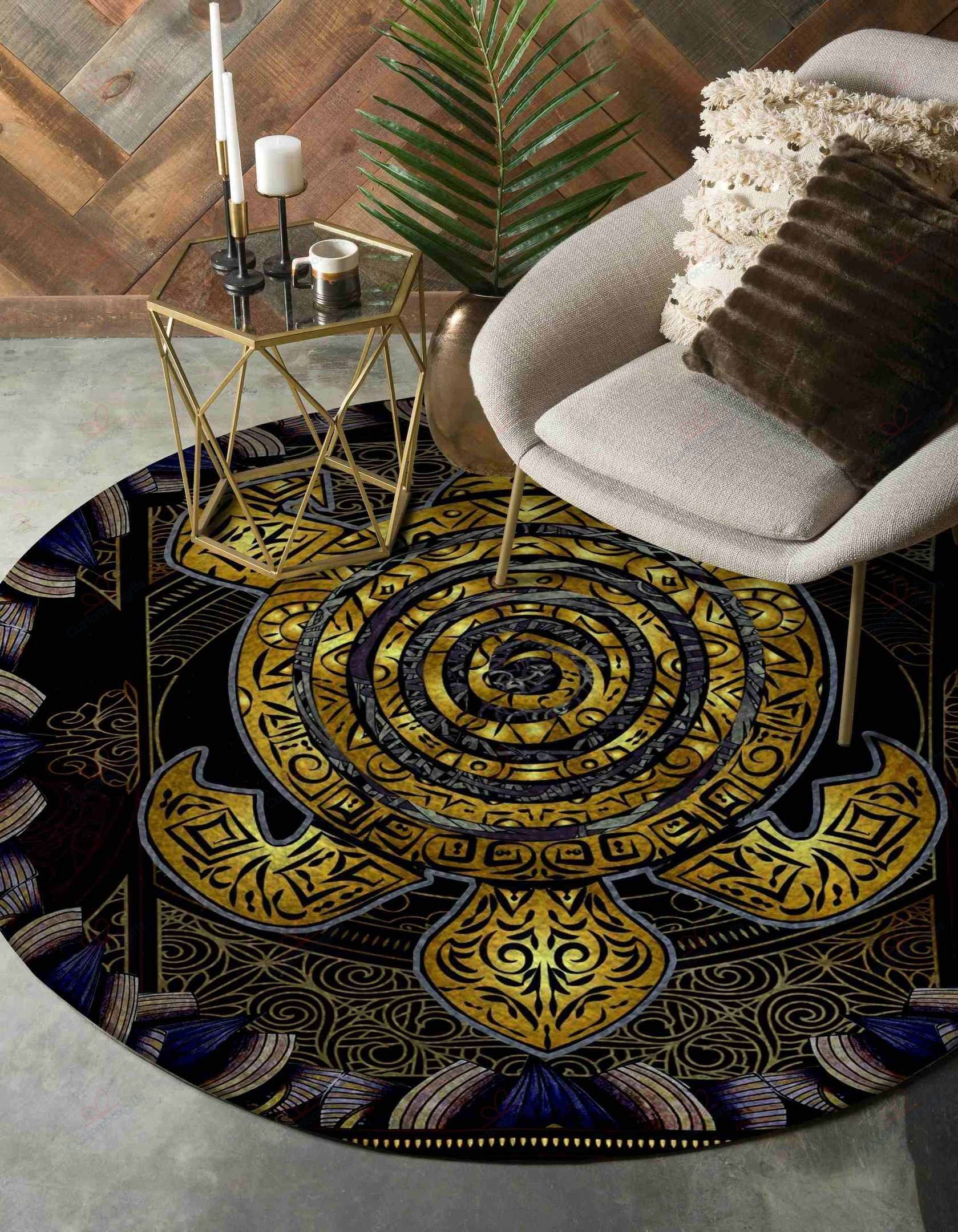 Gold Turtle Round Carpet Floor Rug Living Room Bedroom Decor Round Area Rug Carpet Gold Turtle Round Carpet Floor Rug Living Room Bedroom Decor Round Area Rug Carpet