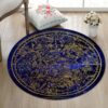 Golden Constellation Round Carpet Floor Rug Living Room Bedroom Decor Round Area Rug Carpet