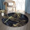 Golden Dragonfly Round Carpet Floor Rug Living Room Bedroom Decor Round Area Rug Carpet