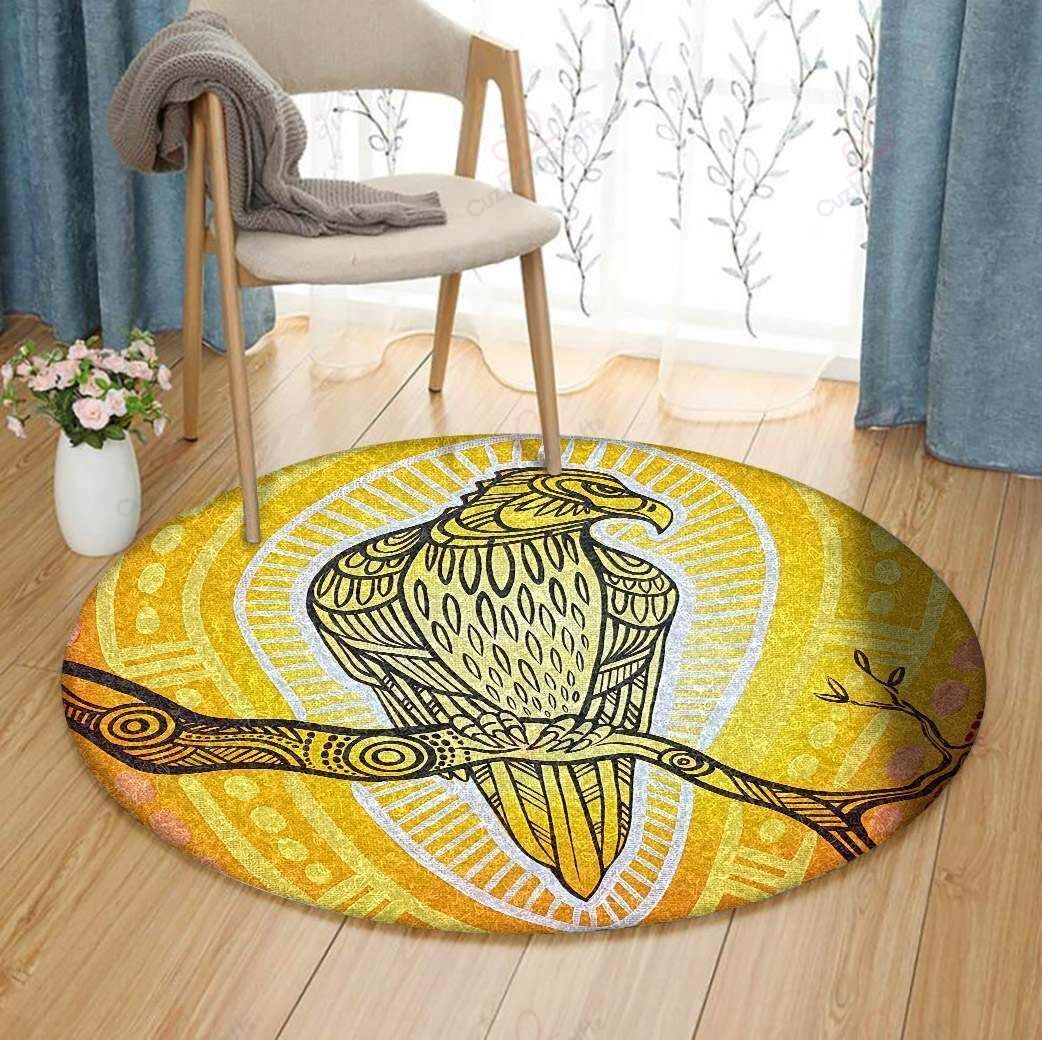 Golden Eagle Round Carpet Floor Rug Living Room Bedroom Decor Round Area Rug Carpet Golden Eagle Round Carpet Floor Rug Living Room Bedroom Decor Round Area Rug Carpet