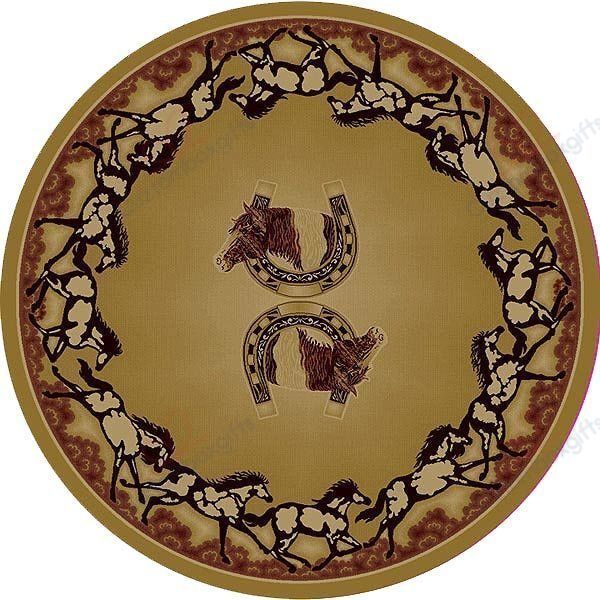 Golden Horseshoe Round Carpet Floor Rug Living Room Bedroom Decor Round Area Rug Carpet Golden Horseshoe Round Carpet Floor Rug Living Room Bedroom Decor Round Area Rug Carpet