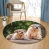 Golden Retriever Buddy Round Carpet Floor Rug Living Room Bedroom Decor Round Area Rug Carpet