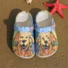Golden Retriever Lovers Sku 1170 Crocs Crocband Clog Comfortable For Mens Womens Classic Clog Water Shoes