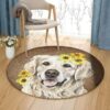 Golden Retriever Sunshine Round Carpet Floor Rug Living Room Bedroom Decor Round Area Rug Carpet
