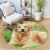 Golden The Star Round Carpet Floor Rug Living Room Bedroom Decor Round Area Rug Carpet