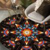 Golden Tribe Design Native American Round Carpet Floor Rug Living Room Bedroom Decor Round Area Rug Carpet