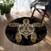Golden Turtle Round Carpet Floor Rug Living Room Bedroom Decor Round Area Rug Carpet