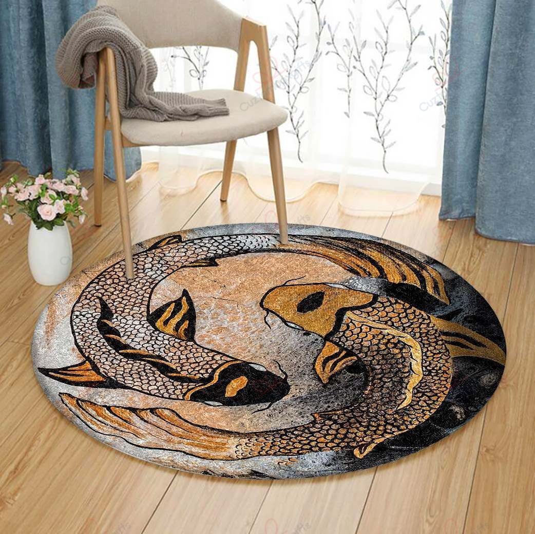 Golden Yin And Yang Round Carpet Floor Rug Living Room Bedroom Decor Round Area Rug Carpet Golden Yin And Yang Round Carpet Floor Rug Living Room Bedroom Decor Round Area Rug Carpet