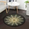 Golden Zodiac Round Carpet Floor Rug Living Room Bedroom Decor Round Area Rug Carpet