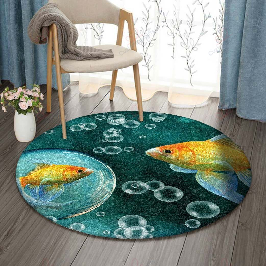 Goldfish Round Carpet Floor Rug Living Room Bedroom Decor Round Area Rug Carpet Goldfish Round Carpet Floor Rug Living Room Bedroom Decor Round Area Rug Carpet