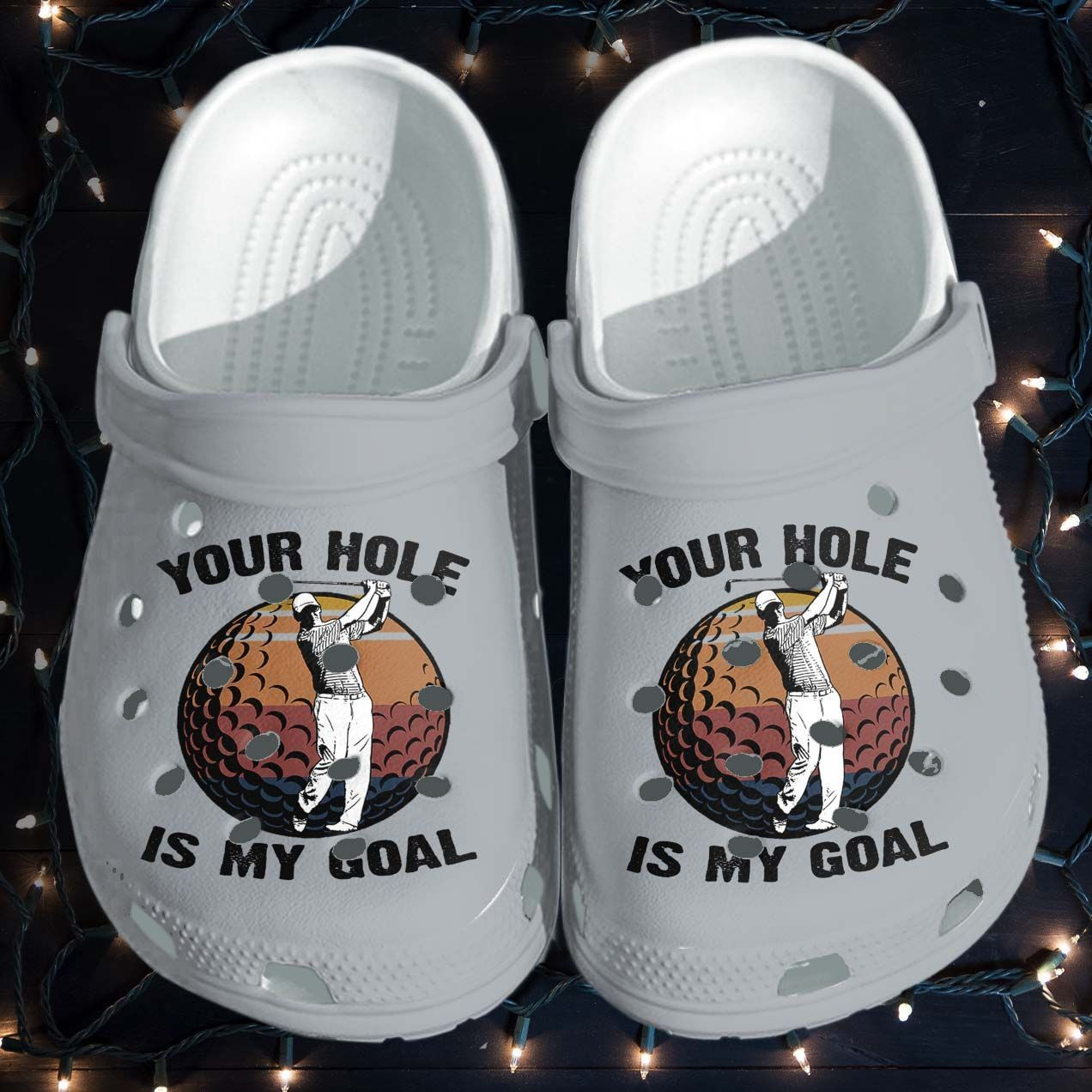 Golf Shoes Crocs Clog Fathers Day 2021 Gifts For Dad – Your Hole Is My Goal Funny Croc Shoes For Husband Grandpa For Mens And Womens Golf Shoes Crocs Clog Fathers Day 2021 Gifts For Dad – Your Hole Is My Goal Funny Croc Shoes For Husband Grandpa For Mens And Womens
