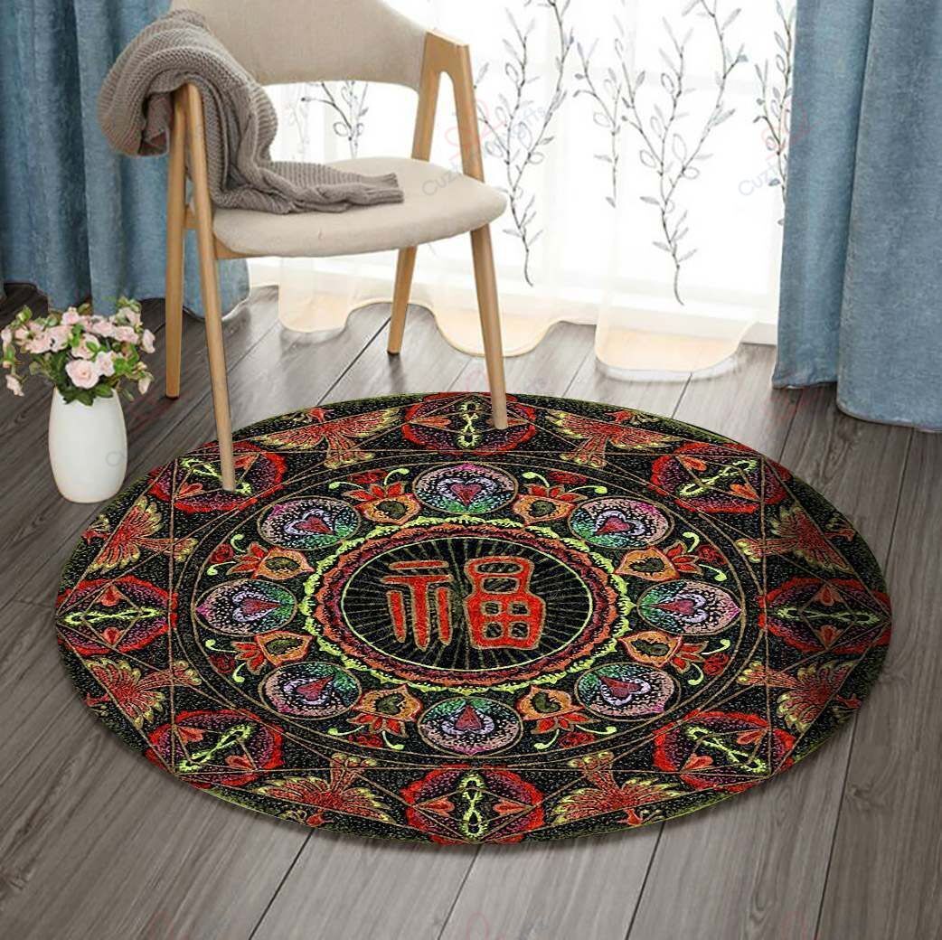 Good Fortune Round Carpet Floor Rug Living Room Bedroom Decor Round Area Rug Carpet Good Fortune Round Carpet Floor Rug Living Room Bedroom Decor Round Area Rug Carpet
