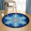 Gorgeous Snowflake Round Carpet Floor Rug Living Room Bedroom Decor Round Area Rug Carpet