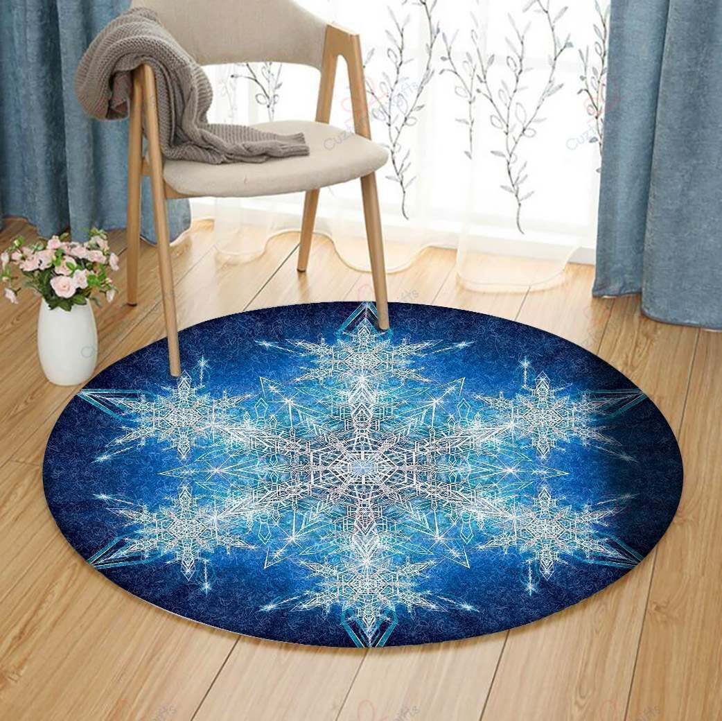 Gorgeous Snowflake Round Carpet Floor Rug Living Room Bedroom Decor Round Area Rug Carpet Gorgeous Snowflake Round Carpet Floor Rug Living Room Bedroom Decor Round Area Rug Carpet