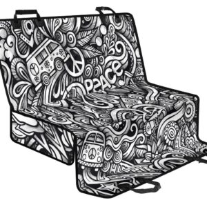 Graffiti Surfing Pattern Print Pet Car Back Seat Cover - 8f710621614d