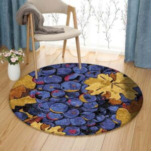 Grape Round Carpet Floor Rug Living Room Bedroom Decor Round Area Rug Carpet