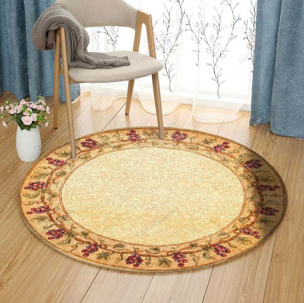 Grapes Garden Round Carpet Floor Rug Living Room Bedroom Decor Round Area Rug Carpet Grapes Garden Round Carpet Floor Rug Living Room Bedroom Decor Round Area Rug Carpet