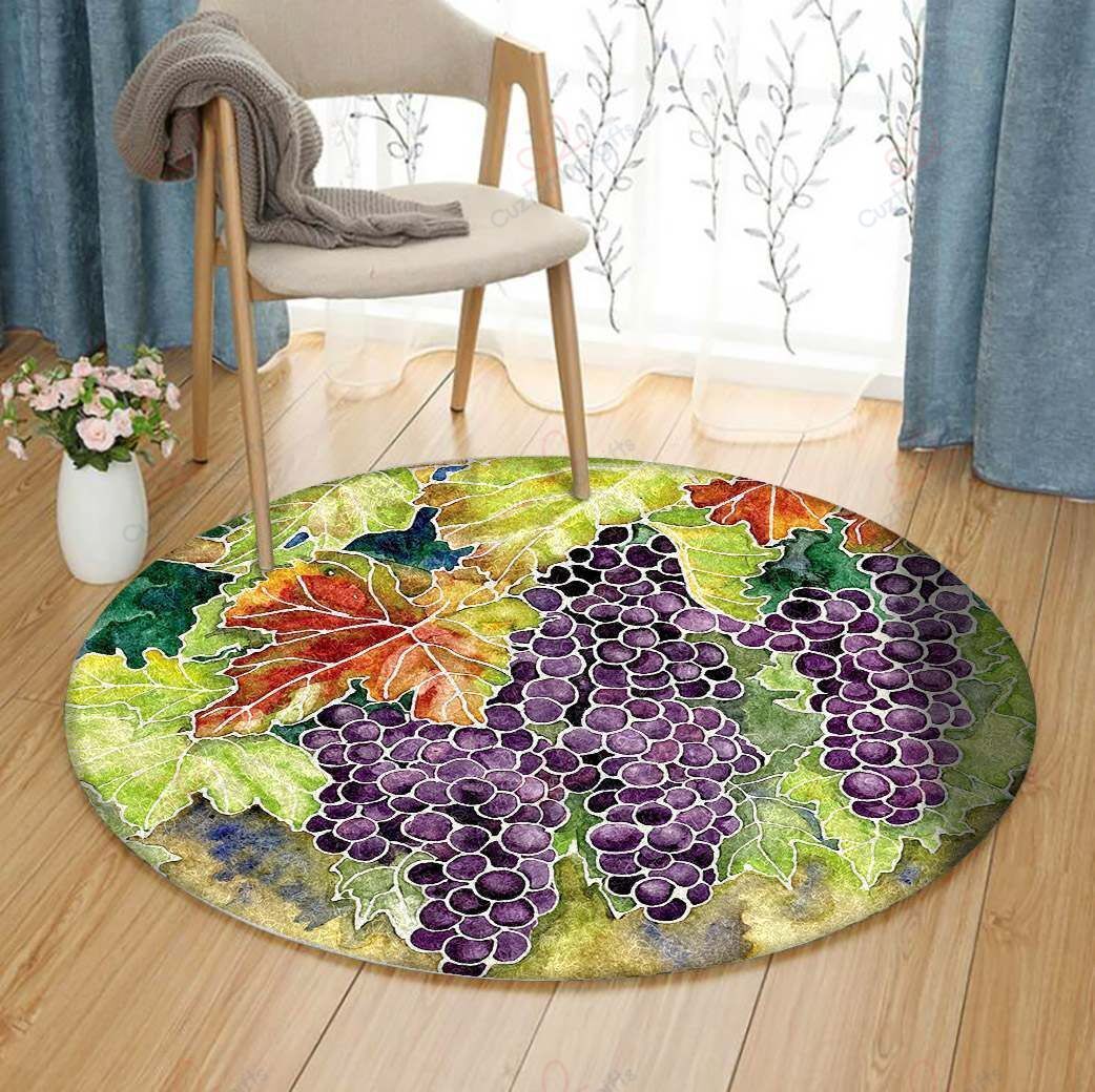 Grapes Round Carpet Floor Rug Living Room Bedroom Decor Round Area Rug Carpet Grapes Round Carpet Floor Rug Living Room Bedroom Decor Round Area Rug Carpet