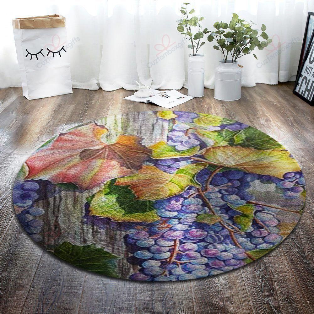 Grapes Round Carpet Floor Rug Living Room Bedroom Decor Round Area Rug Carpet Grapes Round Carpet Floor Rug Living Room Bedroom Decor Round Area Rug Carpet