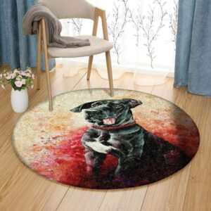 Great Dane Dog Round Carpet Floor Rug Living Room Bedroom Decor Round Area Rug Carpet