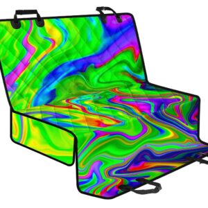 Green Abstract Liquid Trippy Print Pet Car Back Seat Cover - b83775506438